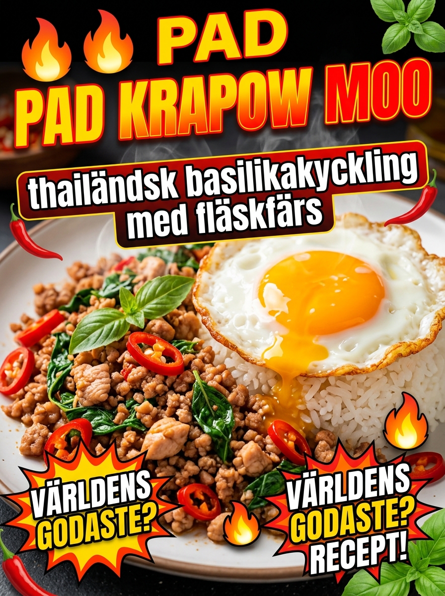 Pad Krapow Moo: thailändsk basilikakyckling med fläskfärs – kryddig och saftig